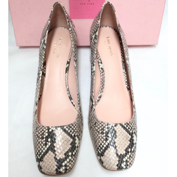Kate Spade Kylah Pale Vellum Leather Snake Pumps - Picture 11 of 15